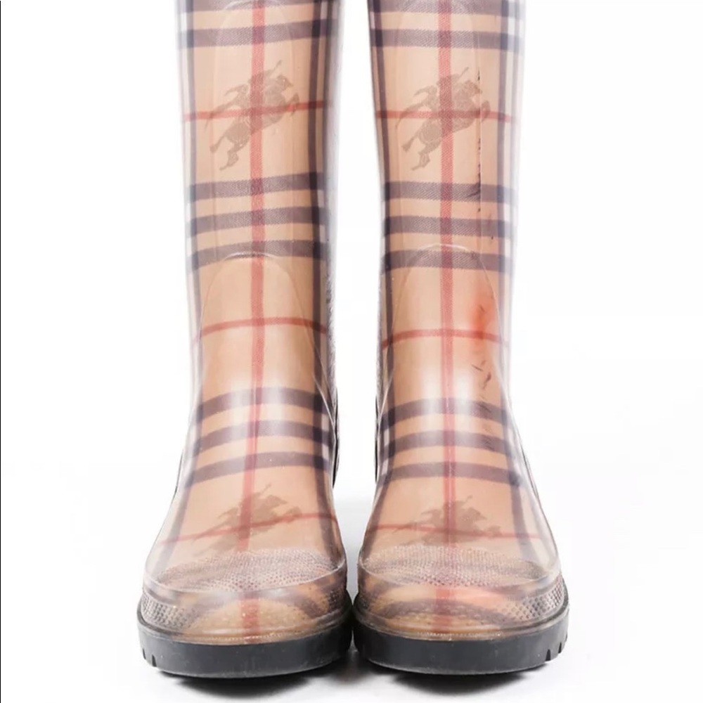 Burberry Haymarket Check Rubber Rain Boots